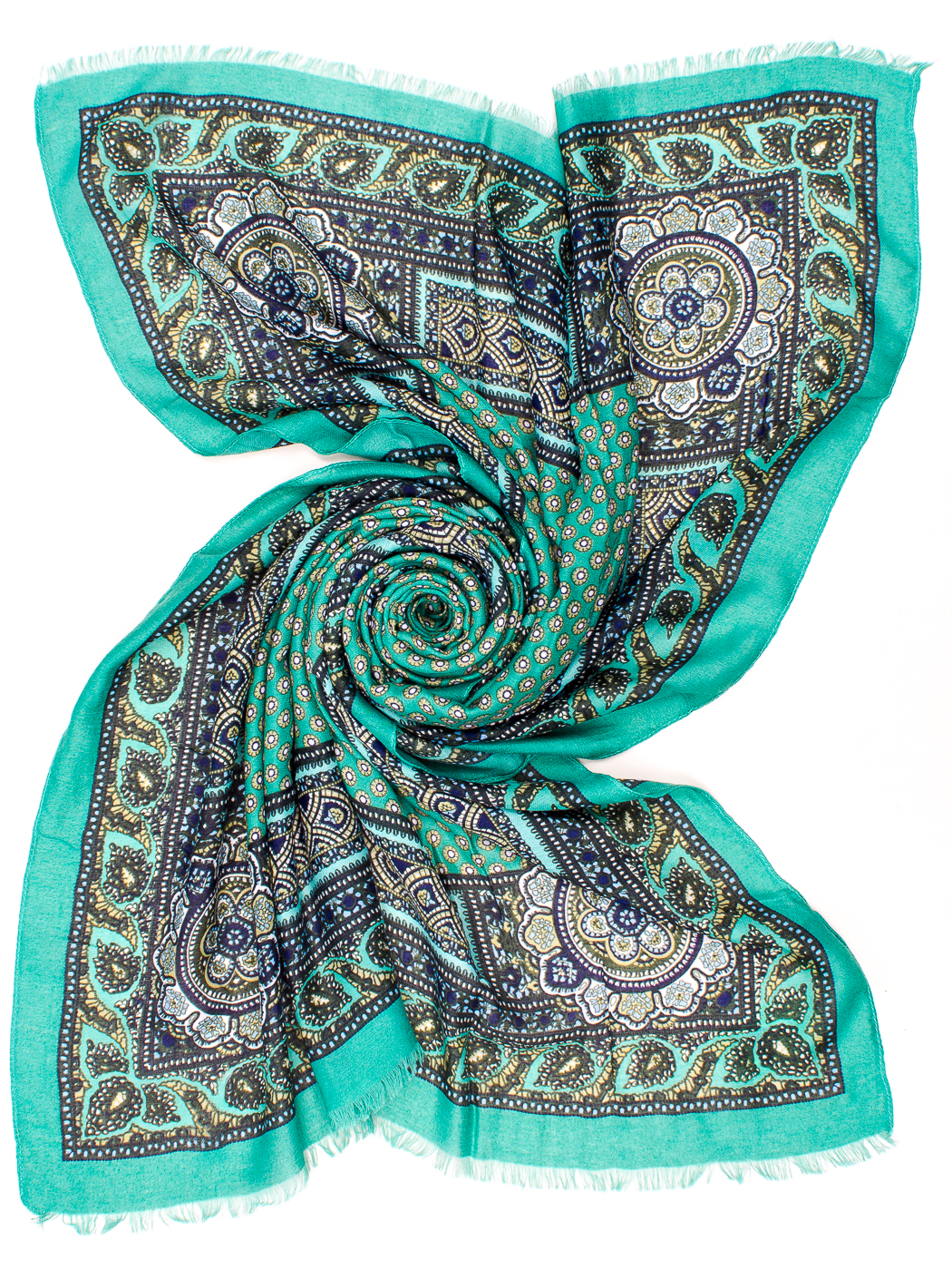 STOLA STAMPA MICRO DOTS, 75X185 - GREEN